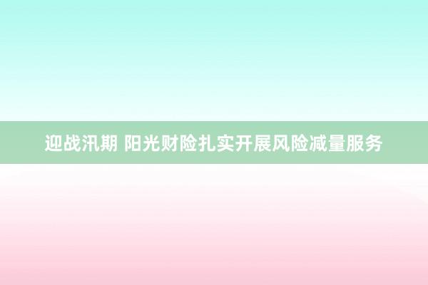 迎战汛期 阳光财险扎实开展风险减量服务