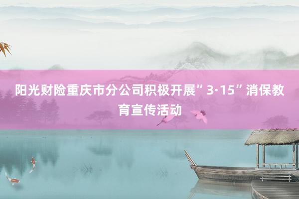 阳光财险重庆市分公司积极开展”3·15”消保教育宣传活动