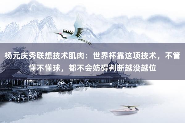 杨元庆秀联想技术肌肉：世界杯靠这项技术，不管懂不懂球，都不会妨碍判断越没越位