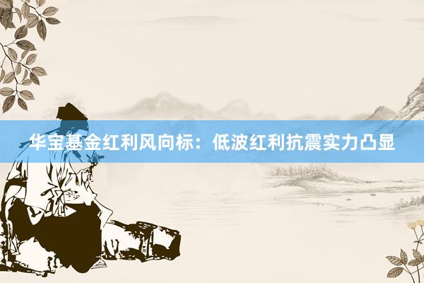 华宝基金红利风向标：低波红利抗震实力凸显