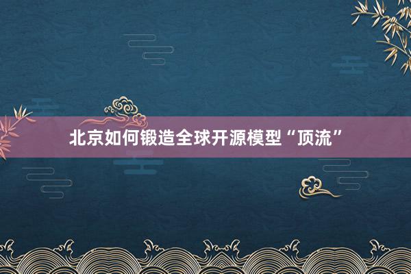 北京如何锻造全球开源模型“顶流”