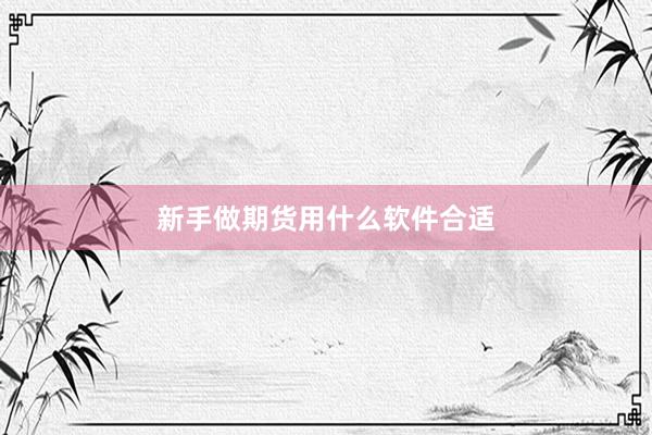 新手做期货用什么软件合适