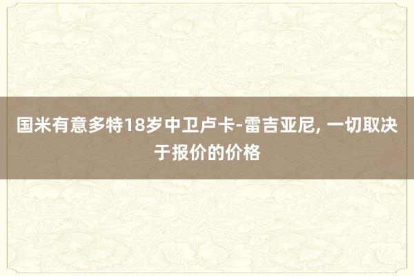 国米有意多特18岁中卫卢卡-雷吉亚尼, 一切取决于报价的价格