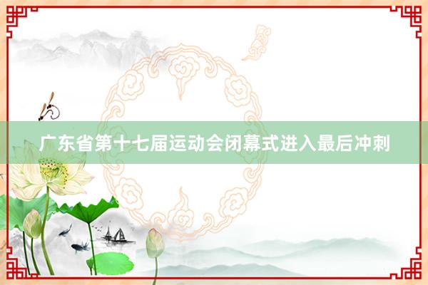 广东省第十七届运动会闭幕式进入最后冲刺