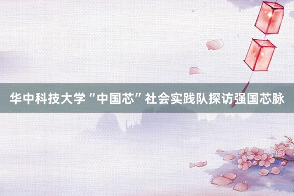 华中科技大学“中国芯”社会实践队探访强国芯脉