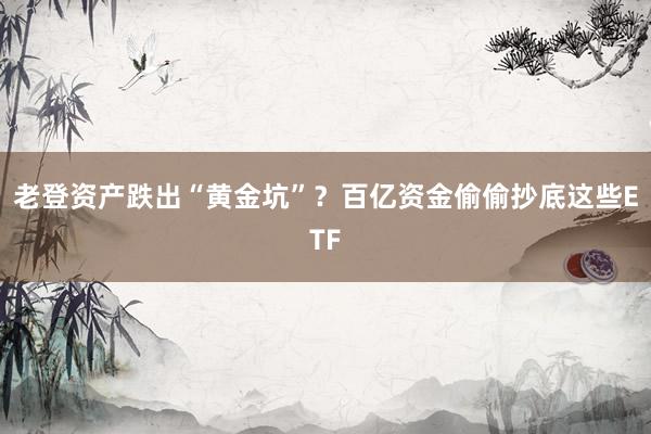 老登资产跌出“黄金坑”？百亿资金偷偷抄底这些ETF