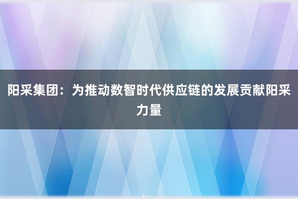 阳采集团：为推动数智时代供应链的发展贡献阳采力量