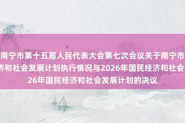 南宁市第十五届人民代表大会第七次会议关于南宁市2025年国民经济和社会发展计划执行情况与2026年国民经济和社会发展计划的决议