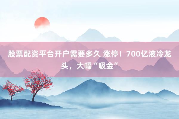 股票配资平台开户需要多久 涨停！700亿液冷龙头，大幅“吸金”
