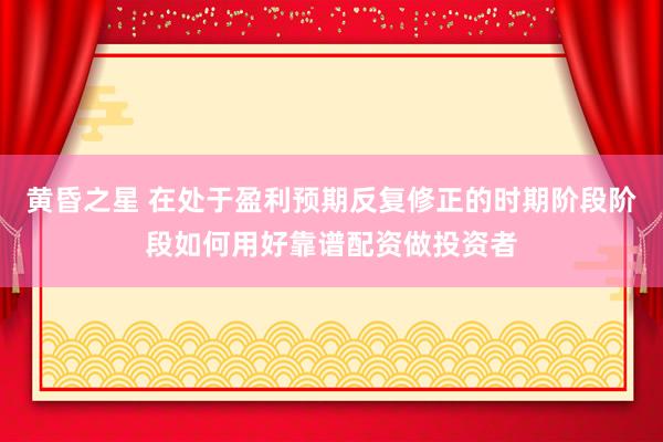 黄昏之星 在处于盈利预期反复修正的时期阶段阶段如何用好靠谱配资做投资者