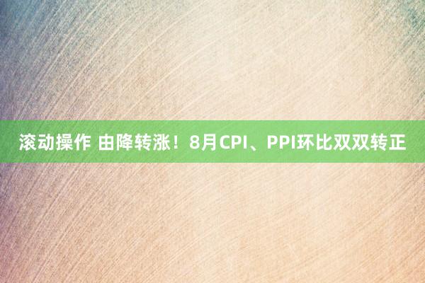滚动操作 由降转涨！8月CPI、PPI环比双双转正