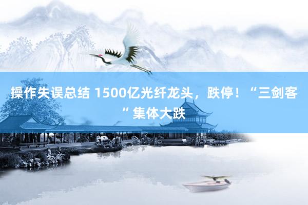操作失误总结 1500亿光纤龙头，跌停！“三剑客”集体大跌
