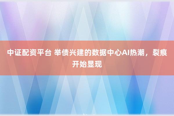 中证配资平台 举债兴建的数据中心AI热潮，裂痕开始显现