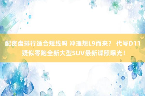 配资盘排行适合短线吗 冲理想L9而来？ 代号D11 疑似零跑全新大型SUV最新谍照曝光！
