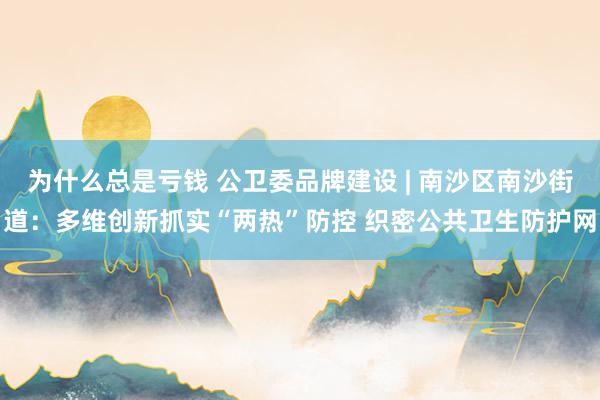 为什么总是亏钱 公卫委品牌建设 | 南沙区南沙街道：多维创新抓实“两热”防控 织密公共卫生防护网