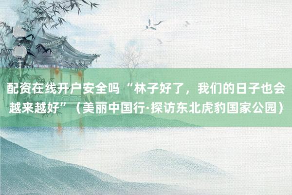 配资在线开户安全吗 “林子好了，我们的日子也会越来越好”（美丽中国行·探访东北虎豹国家公园）